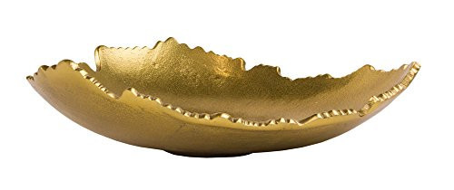 Red Co. 12” Decorative Antique Golden Allure Torn Metal Centerpiece Bowl with Sculpted Edges | Amazon (US)