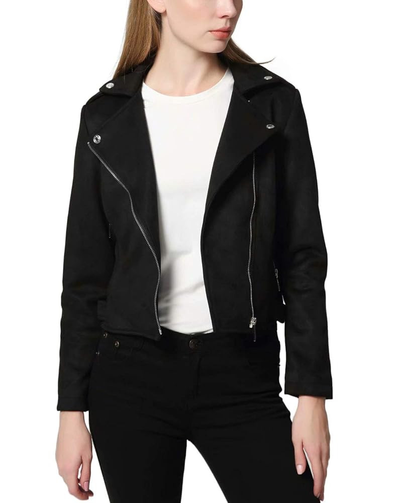CHARTOU Women's Fall 2023 Fashion Faux Suede Leather Casual Moto Biker Jacket Coats | Amazon (US)