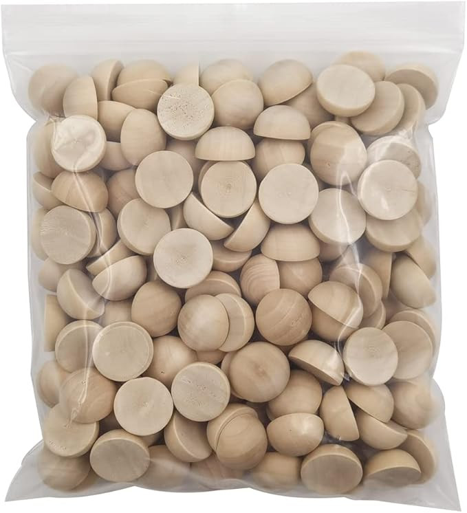 INSPIRELLE 20mm Unfinished Half Round Wooden Beads 180pcs Split Natural Round Wood Balls for Craf... | Amazon (US)