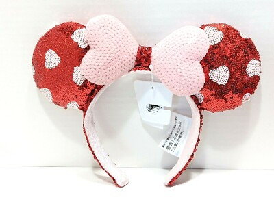 Minnie Mouse Disney Parks Bow Valentine's Day Sequined Ears 2021 Headband  | eBay | eBay US