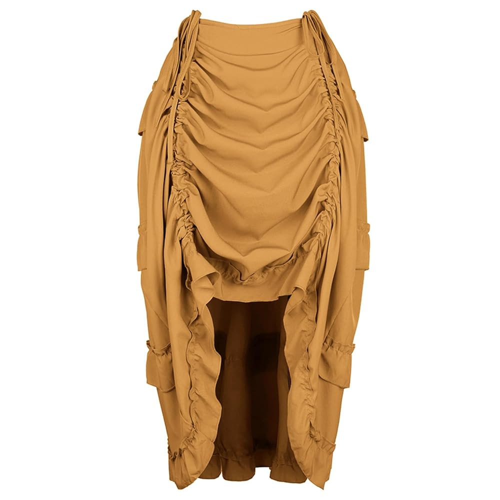 Zhitunemi Women's Steampunk Skirt Ruffle High Low Outfits Gothic Plus Size Pirate Dressing | Amazon (US)