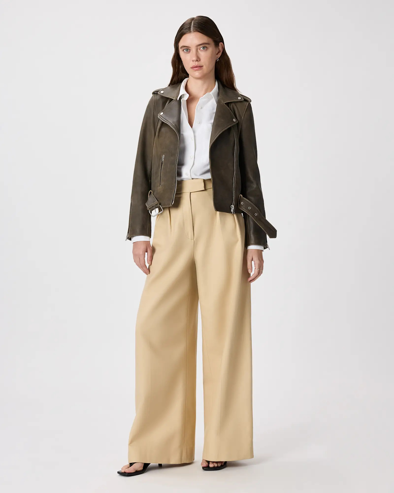 Women's 100% Leather Motorcycle Jacket in Distressed Brown | Quince