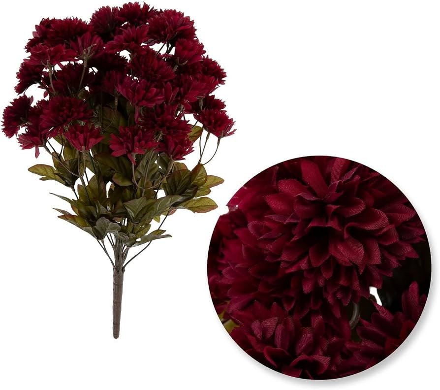 Hobby Lobby Burgundy Mini Mum Bush Fall Artificial Flower Bushes | Amazon (US)