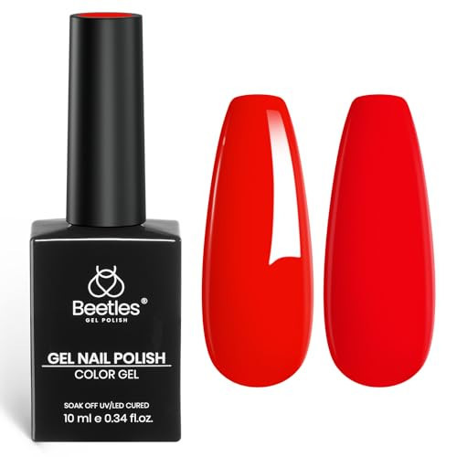 Beetles Red Gel Nail Polish – 10ml Christmas Bright Red Soak Off UV LED Nail Long Lasting Glossy Gel Polish for Salon DIY Manicure Gift for Women | Amazon (US)