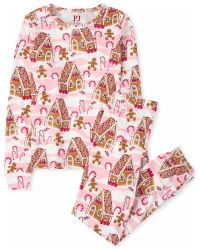 Girls Gingerbread House Snug Fit Cotton Pajamas - whisperpnk | The Children's Place