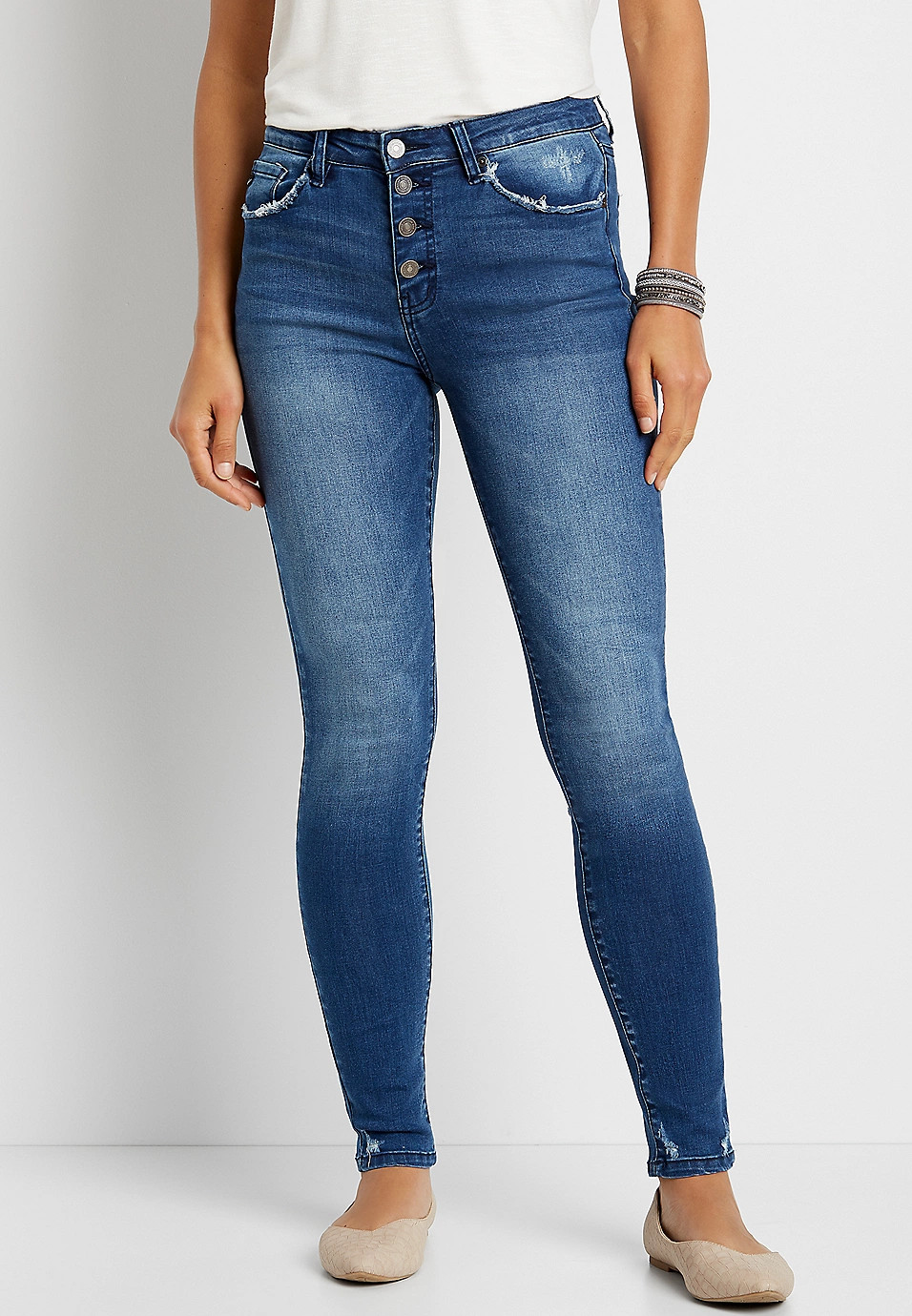 KanCan™ High Rise Medium Wash Button Fly Skinny Jean | Maurices