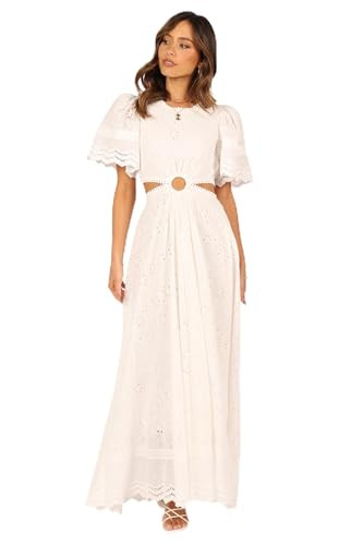 Merletto Cut Out Maxi Dress - White S | Amazon (US)