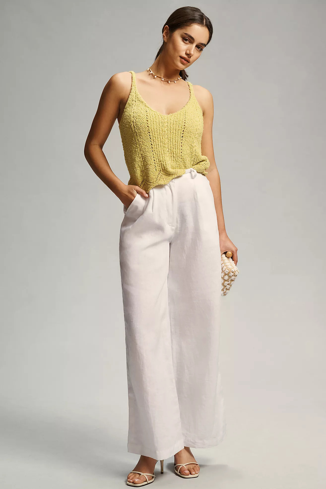 By Anthropologie V-Neck Pointelle Sweater Tank | Anthropologie (US)