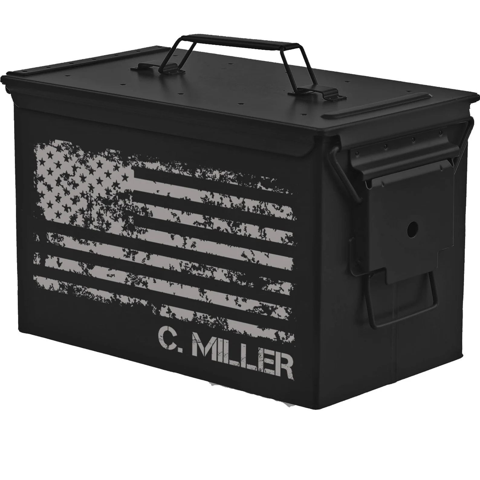 Matte Black Personalized Engraved .50 Cal or .30 Cal Caliber Ammo Can Storage Box American Flag G... | Etsy (US)