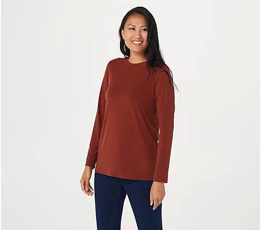 Susan Graver Modern Essentials Liquid Knit Crew-Neck Top | QVC