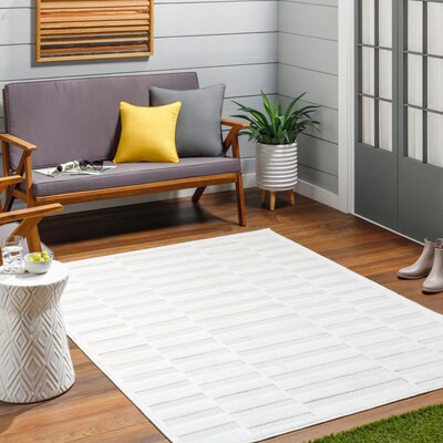 Livabliss San Diego 8 x 10 (ft) Polypropylene Cream Rectangular Indoor/Outdoor Geometric Area rug | Lowe's