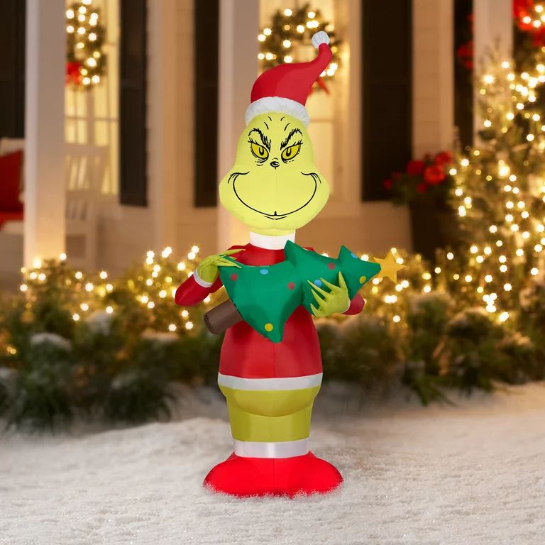 Dr. Seuss 5.5 Foot Grinch with Christmas Tree | Walmart (US)