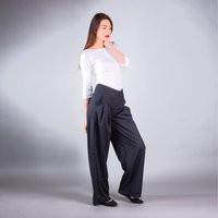 High Waist Pinstripe Wide Leg Pants With Pockets - Tailored Loose Fit Trousers For Office Or Everyday Style | Etsy (US)