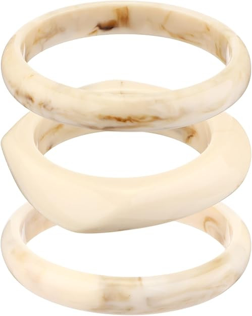 Tondiamo 3 Pcs Acrylic Resin Bracelets Chunky Bracelet for Women Irregular Geometric Wide Resin B... | Amazon (US)