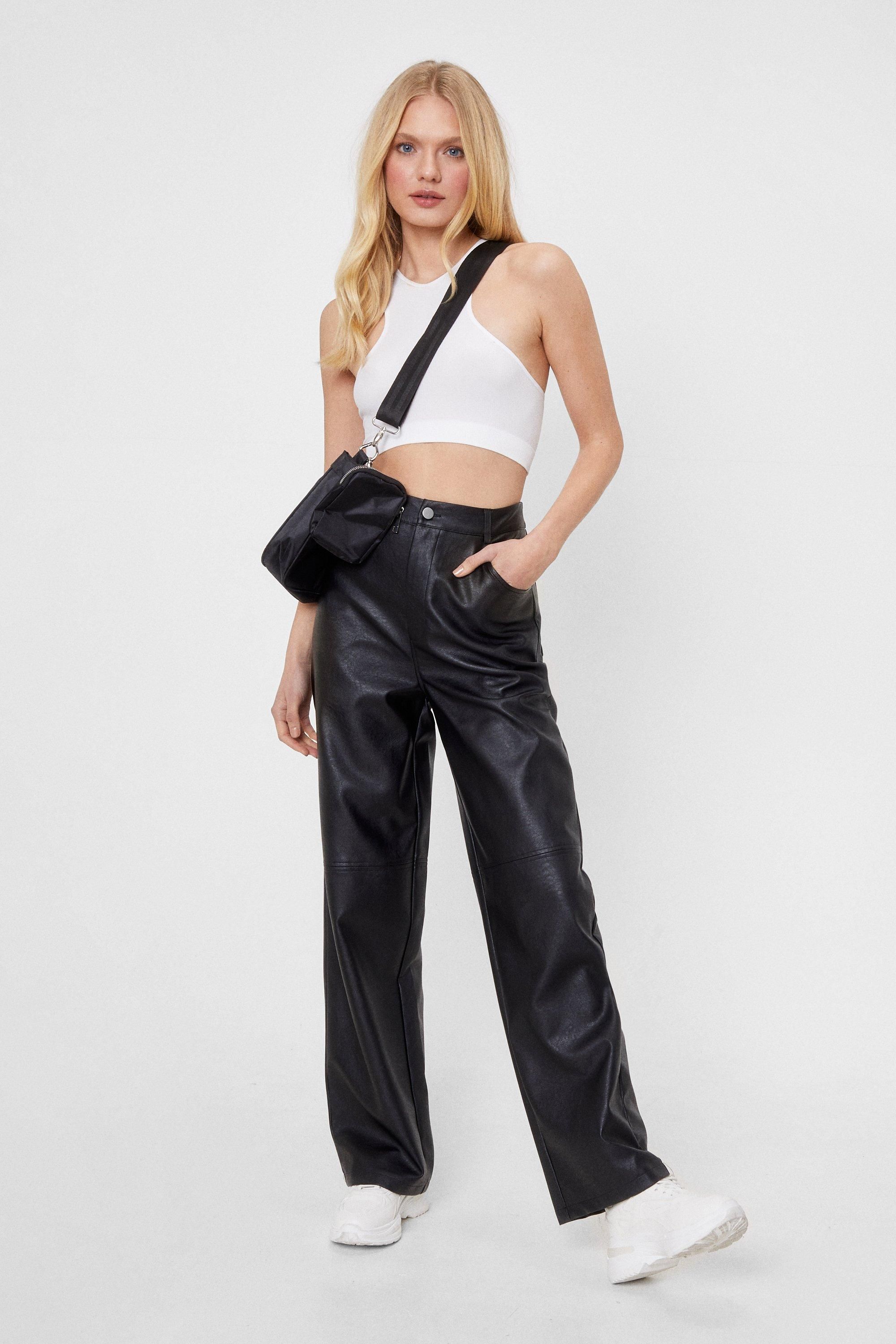 Womens We're Always On Your Wide Faux Leather Pants - Black | NastyGal (US & CA)