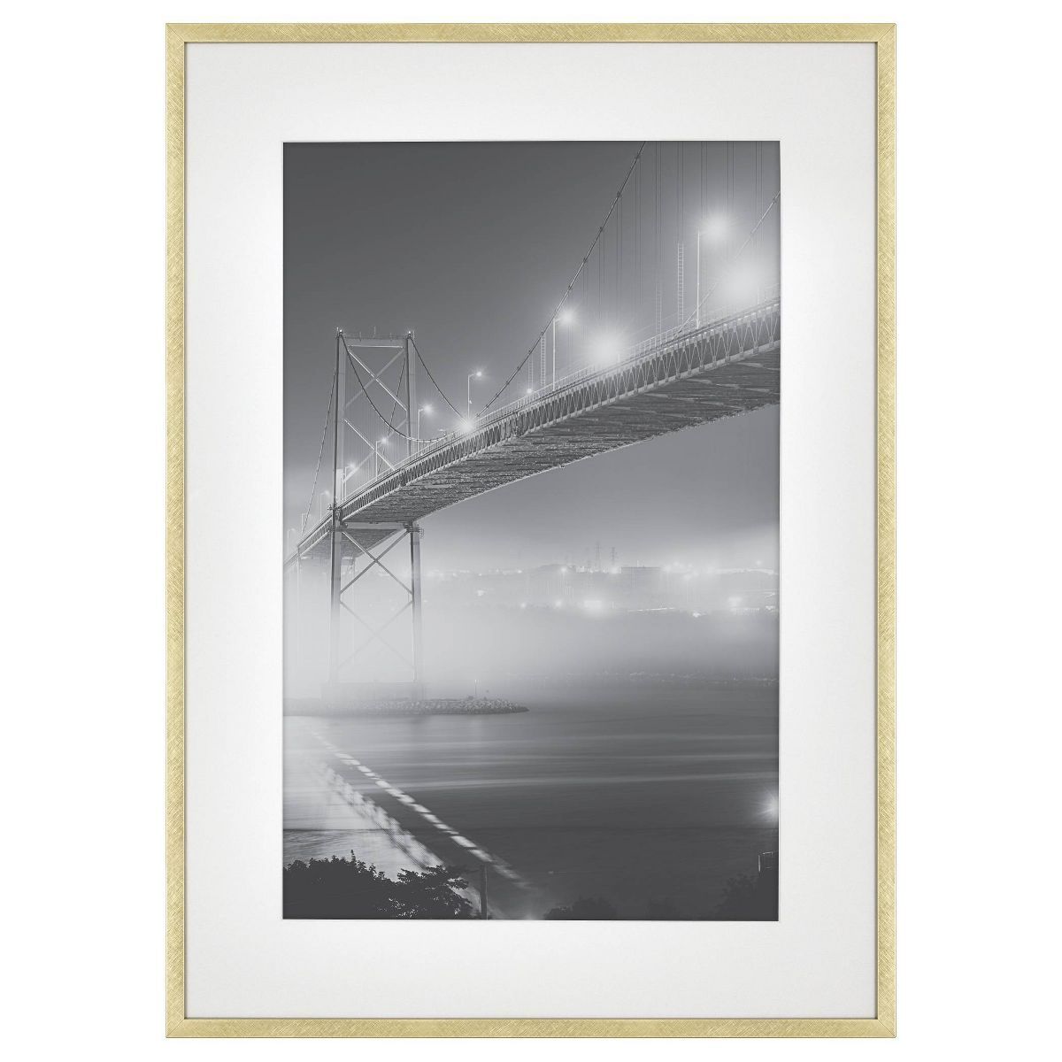 15.4" x 21.4" Matted to 11" x 17" Thin Metal Gallery Frame Brass - Threshold™ | Target