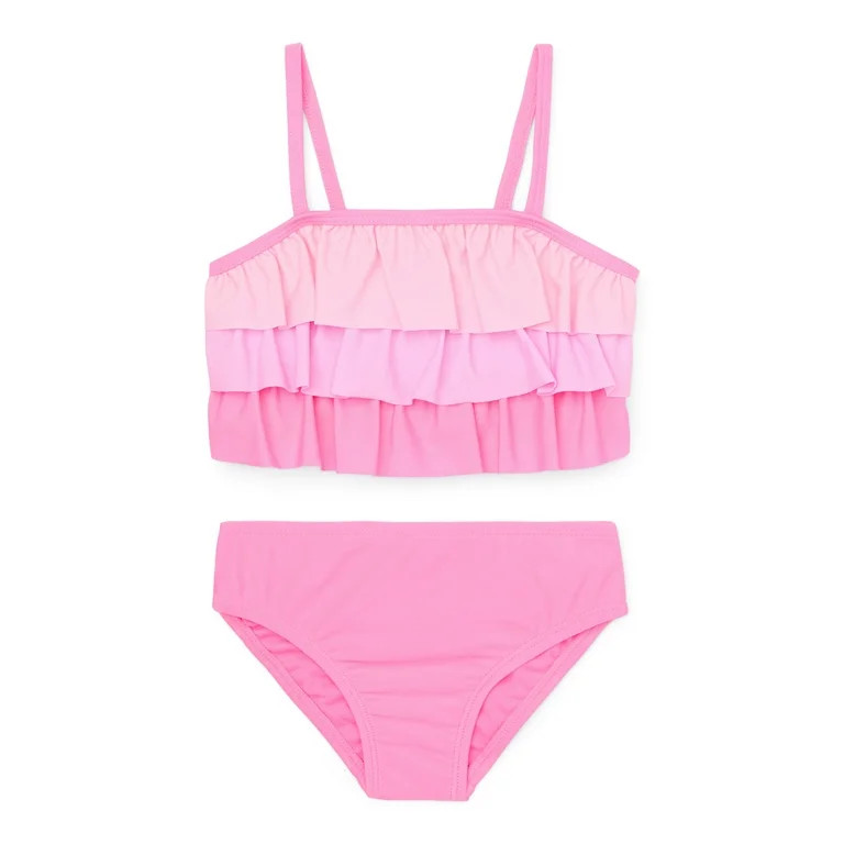 Wonder Nation Toddler Girl Ruffle Tankini, Two-Piece, Sizes 12M-5T | Walmart (US)