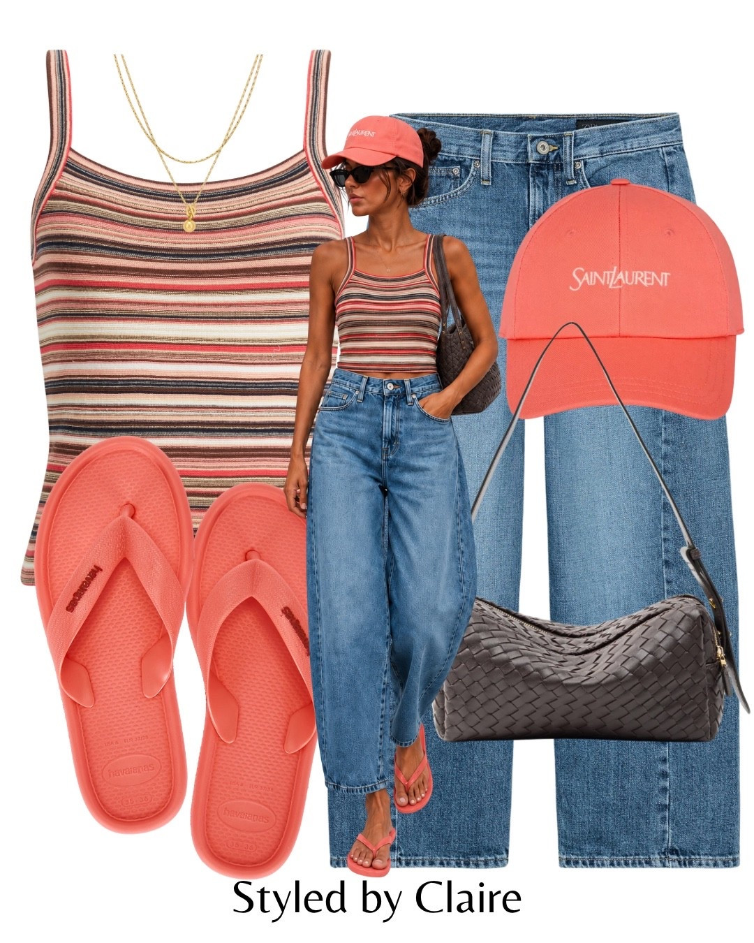 🌺 OUTFIT!!!
Tags: Zara barrel mid waist ankle jeans summer denim wash havaiana flip flops pink coral revolve stripe top pistola YSL cap woven bag Elleme fashion inspo outfit ideas cool girl style trend city break elevated basics

#LTKsummer #LTKstyletip #LTKshoes