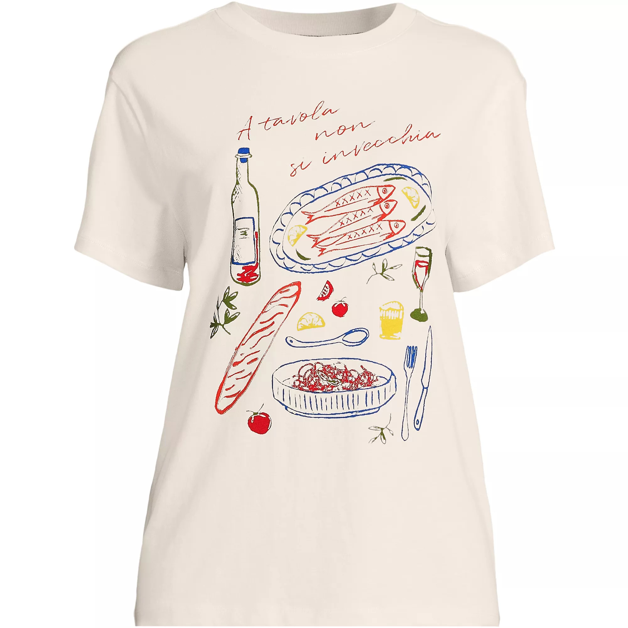 Women's Plus Size Short Sleeve Crew Neck Graphic T-Shirt | Lands' End (US)