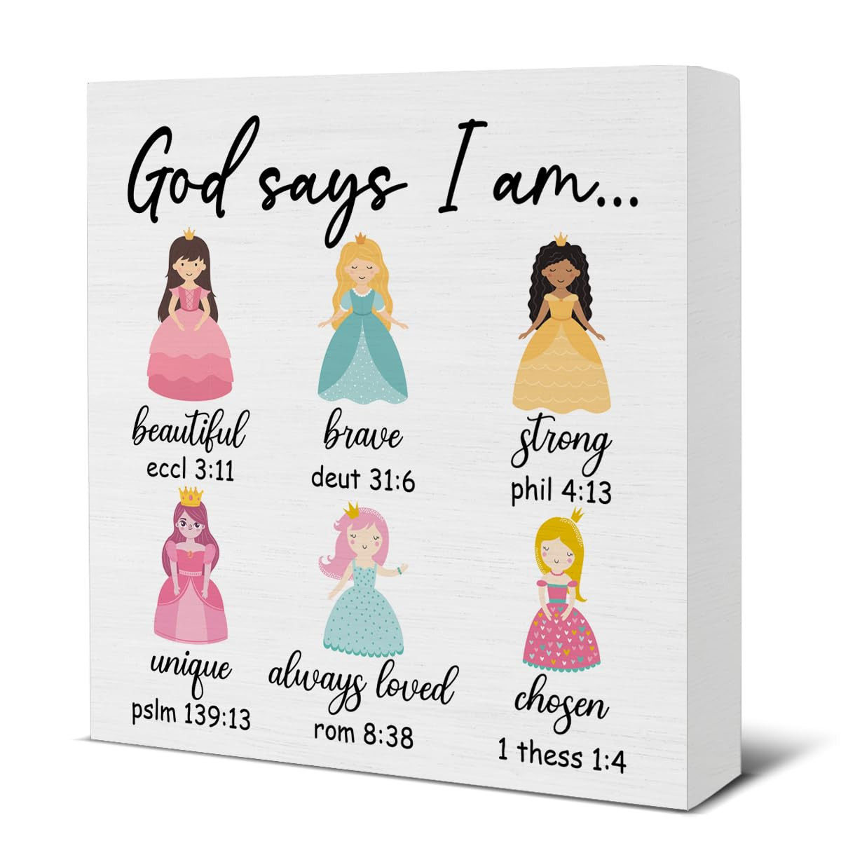 God Says I Am Princess Sign Positive Affirmation Wooden Sign Christian Inspirational Gifts for Ki... | Amazon (US)