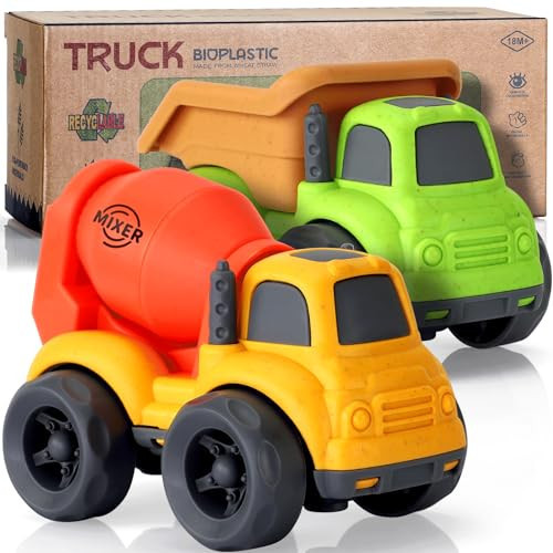 UOYLEYVN Toddler Toys for 2 Year Old Boy, Dump Truck Toys and Mixer Cement, BPA Free, Phthalates Free, PVC, Outdoor Toys for Toddlers 2-3, Ideal Toy Cars for 2 3 4 Year Old Boy Christmas Birthday Gift | Amazon (US)