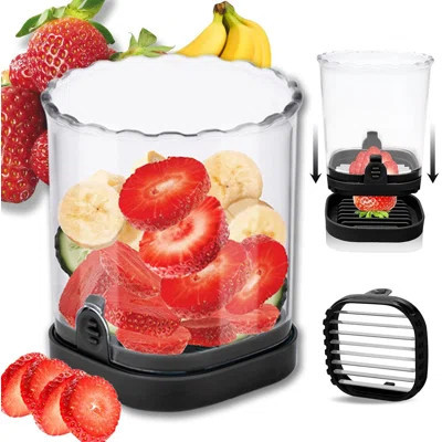 8-Blade 304 Stainless Steel Strawberry Slicer – Non-Slip Handheld Fruit Cup Slicer for Bananas, Boiled Eggs & More | Wayfair North America