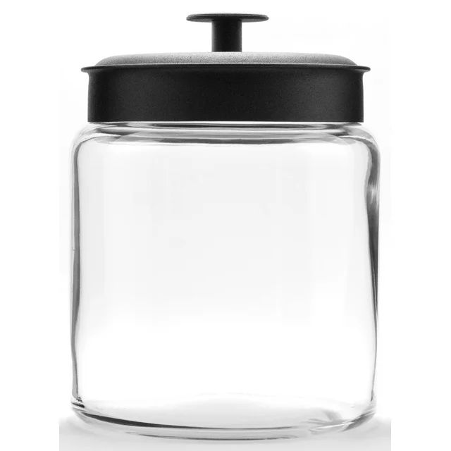 Anchor Hocking Montana Glass Jar with Black Metal Lid, 96 Ounce - Walmart.com | Walmart (US)