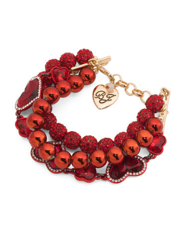 Pave Heart Flex Multi-link Bracelet | TJ Maxx