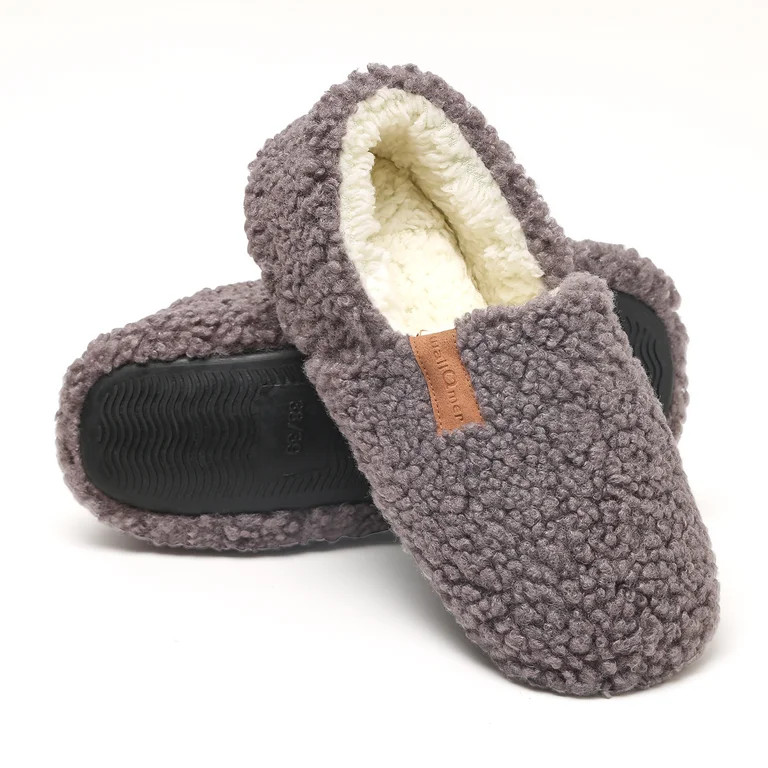 WALL QMER Slippers for Women Indoor/Outdoor, House Shoes Bedroom Non-slip Warm Fluffy Womens Slip... | Walmart (US)