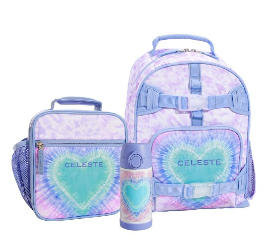 Mackenzie Lavender Heart Tie-Dye Backpack & Lunch Bundle, Set of 3 | Pottery Barn Kids