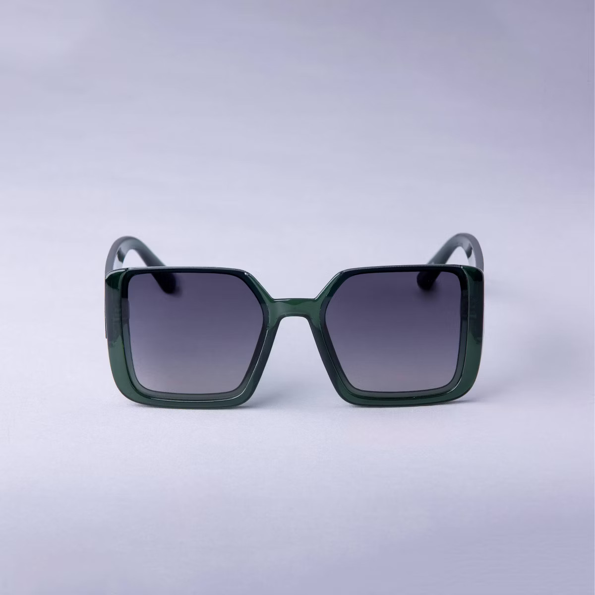 Women's Angular Open Top Square Sunglasses - A New Day™ Green | Target