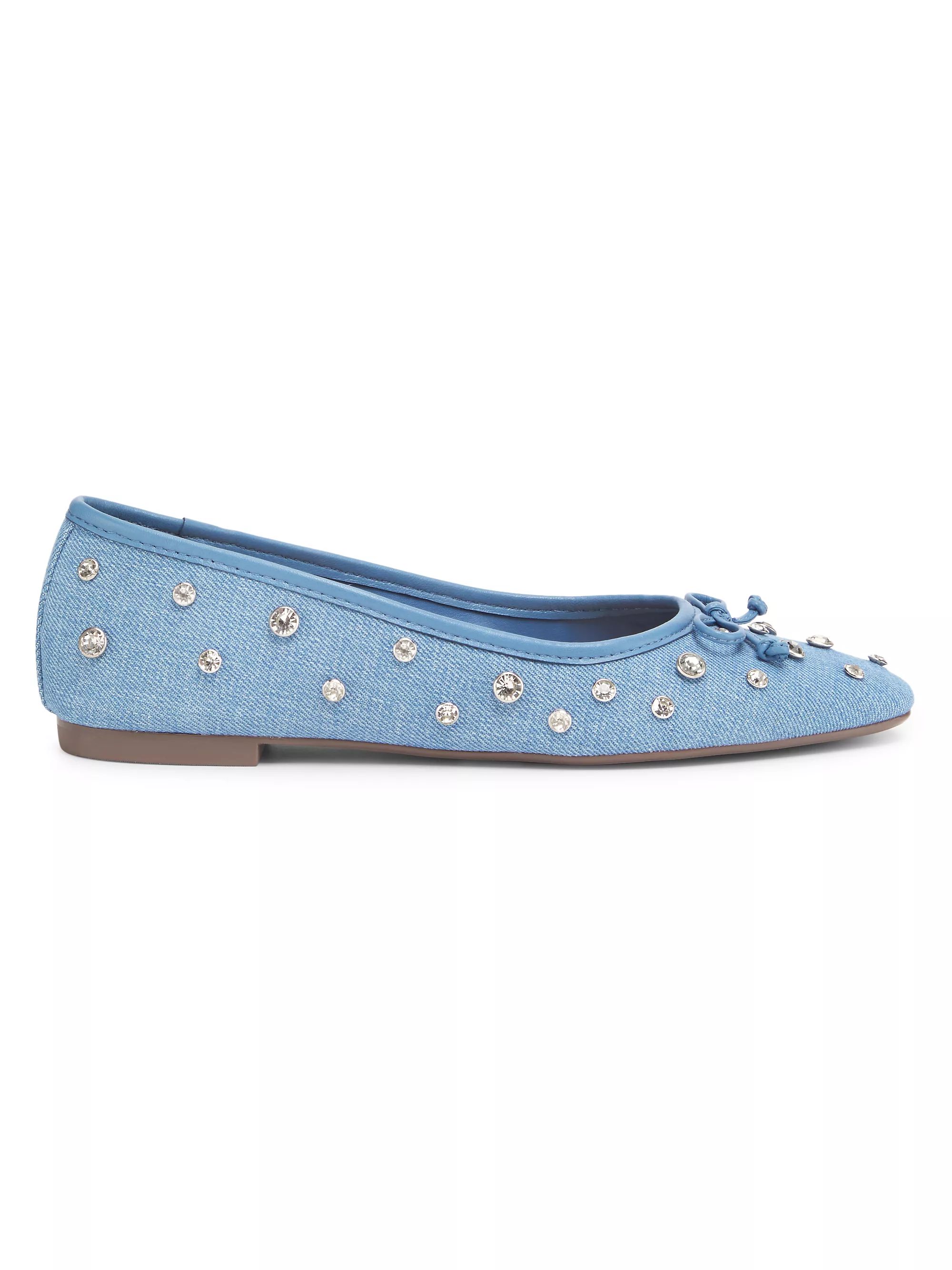 Arissa Shine Embellished Denim Ballet Flats | Saks Fifth Avenue