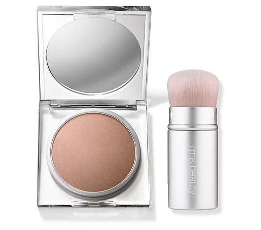 rms Beauty Midnight Hour Luminizer Powder and Kabuki Brush | QVC