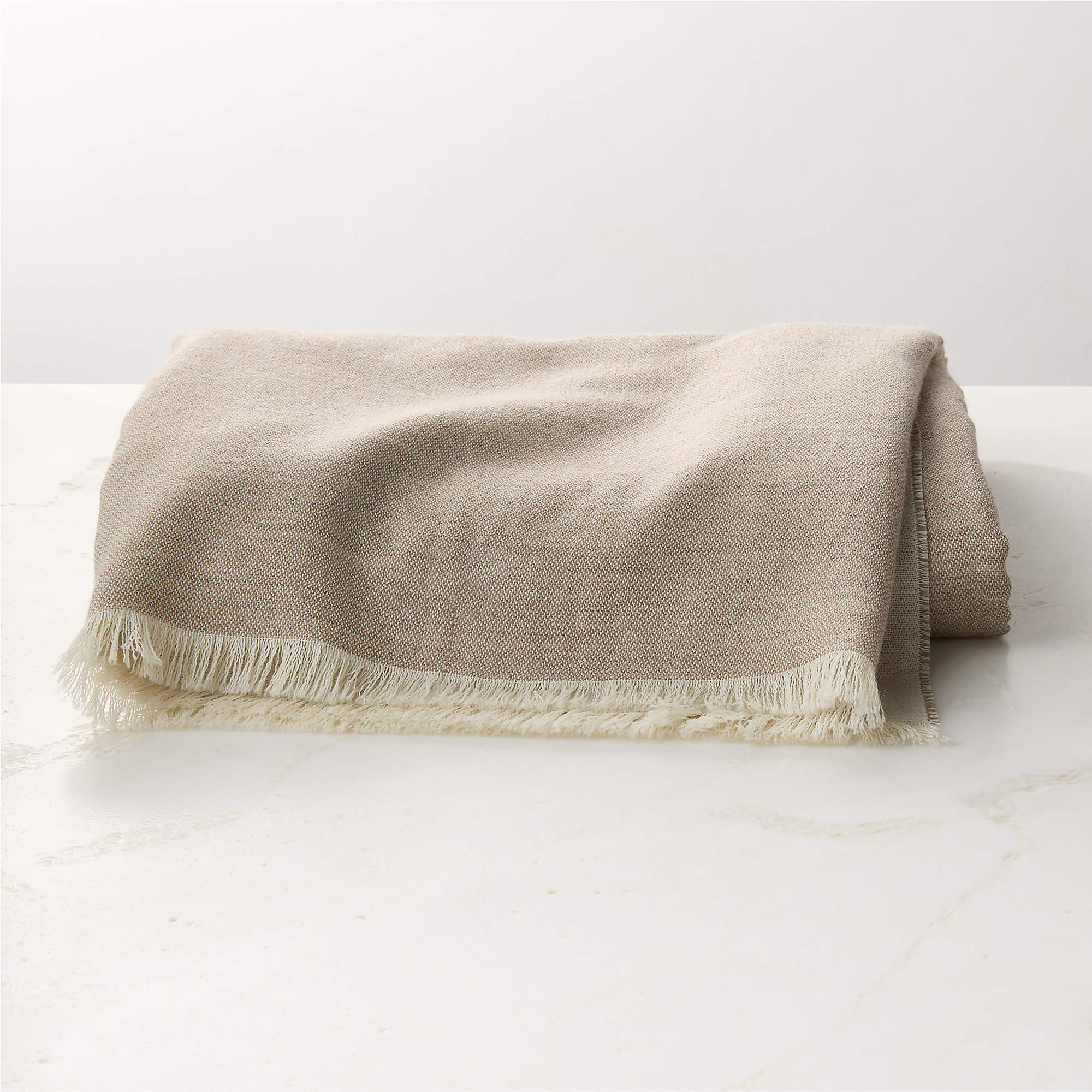 Alaina Light Taupe Alpaca Wool Reversible Throw Blanket 50"x70" + Reviews | CB2 | CB2