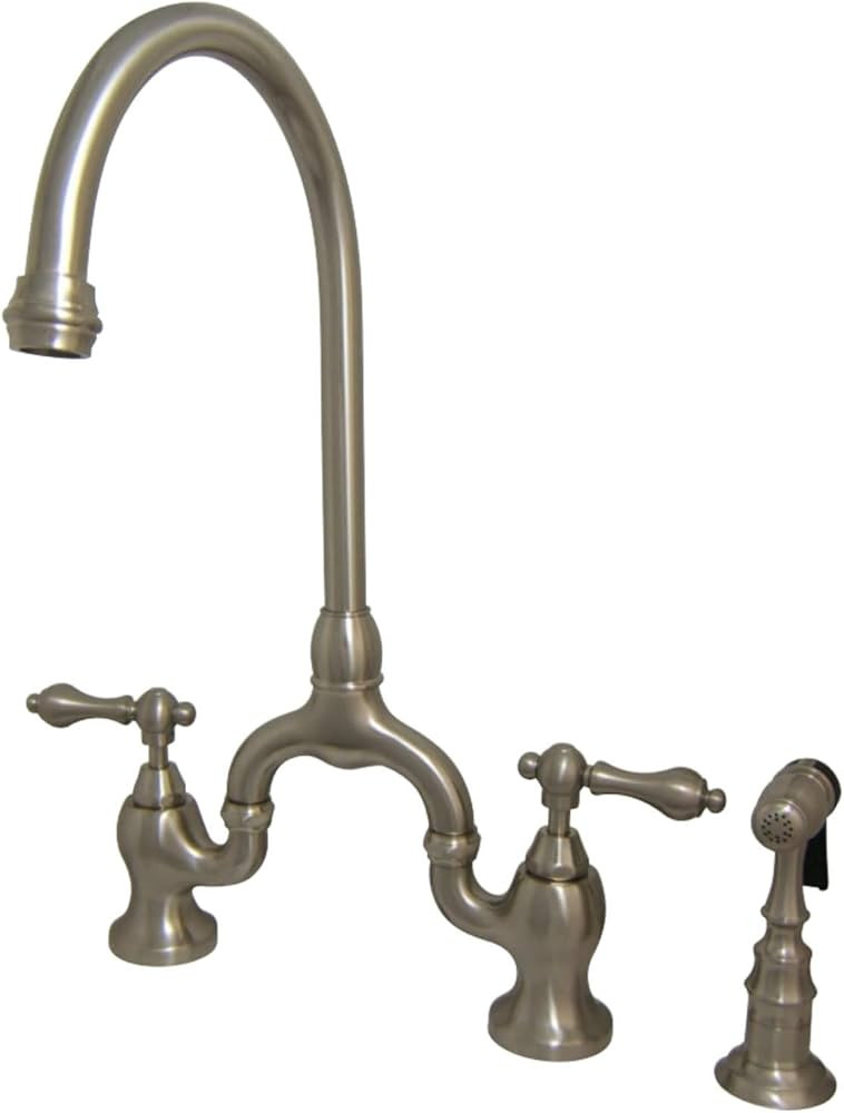 Kingston Brass KS7798ALBS English Country Kitchen Faucet with Brass Sprayer, Brushed Nickel, 13.5... | Amazon (US)