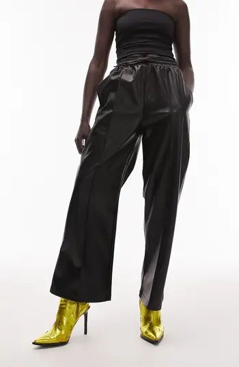 Pull-On Straight Leg Faux Leather Pants | Nordstrom