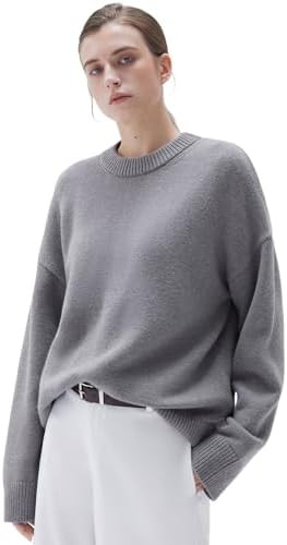 SUUKSESS Women Cashmere Oversized Long Sleeve Pullover Sweater Crew Neck Jumpers | Amazon (US)