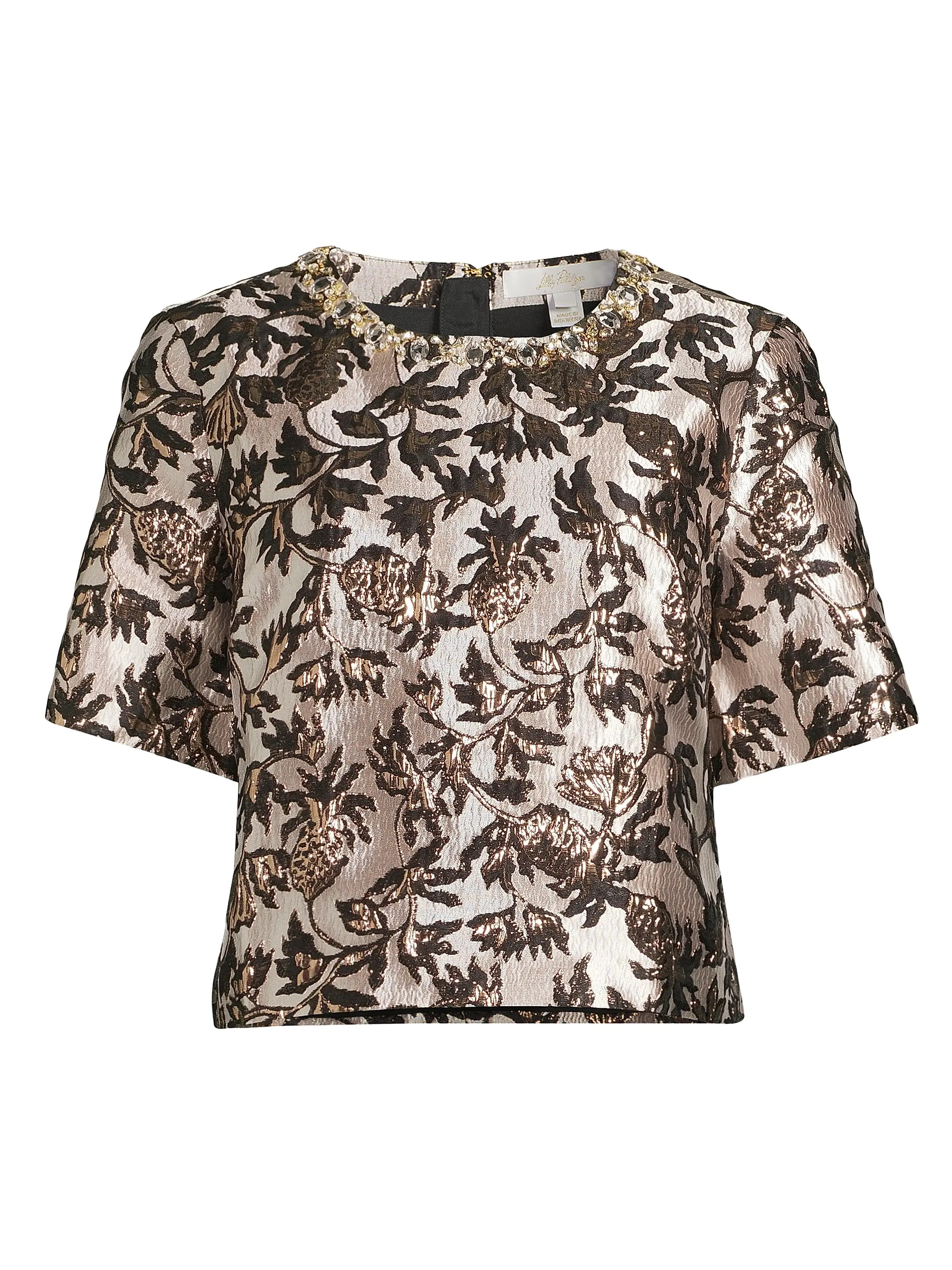 Folie Beaded Tweed Cropped Top | Saks Fifth Avenue