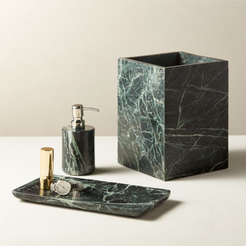 Jules Green Marble Bath Accessories | CB2 | CB2