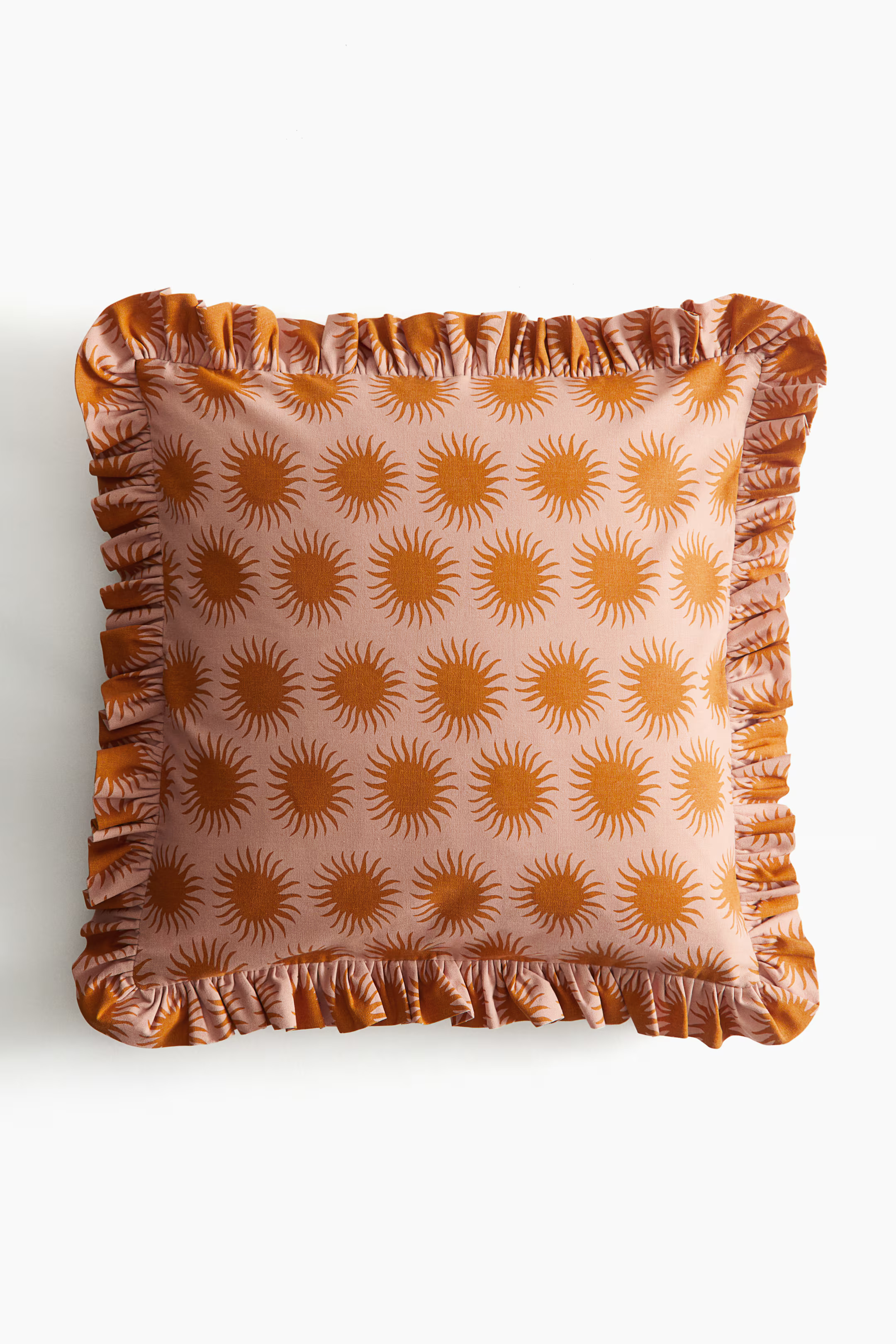 Ruffle-trimmed Cushion Cover - Dusty pink/patterned - Home All | H&M US | H&M (US + CA)