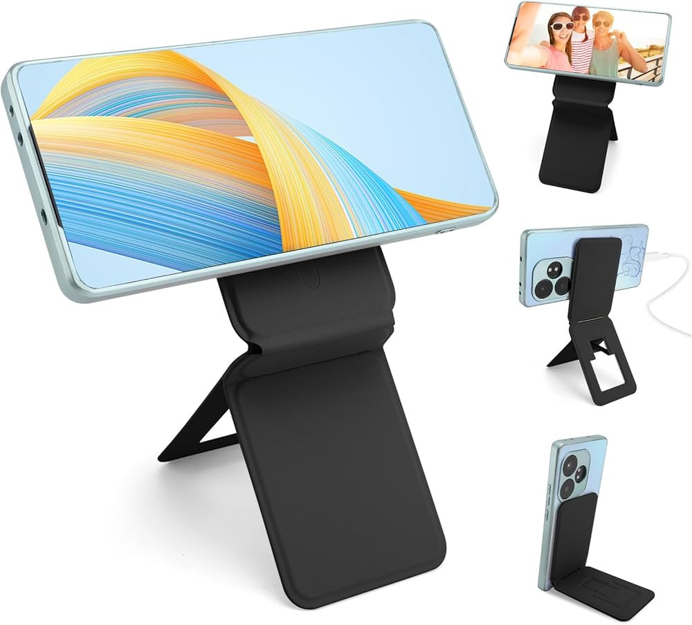 Phone Stand, Foldable Magnetic Phone Tripod, Angle Adjustment & Strong Magnets PU Leather Phone S... | Amazon (US)