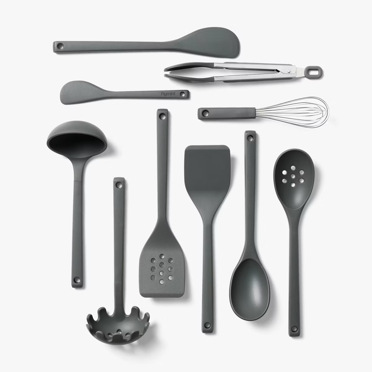10pc Silicone Kitchen Utensil Set - Figmint™: Gray Cooking Utensils, Dishwasher-Safe, Includes ... | Target