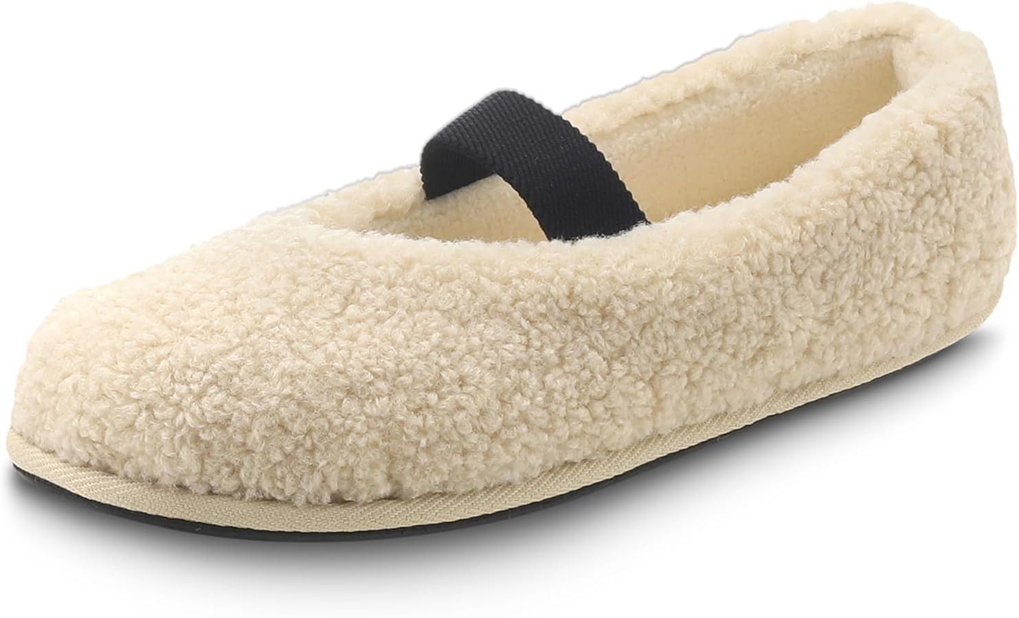 Women's Curly Full Home Slippers Fuzzy Mary Jane Flats for Women Slip On Memory Foam Ballet Flats... | Amazon (US)