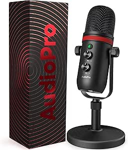 AUDIOPRO Microphone - Computer Condenser Gaming Mic for PC/Laptop/Phone/PS4/5, Headphone Output, ... | Amazon (US)