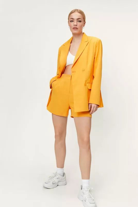 Double Breasted Oversized Split Hem Blazer | Nasty Gal (US)