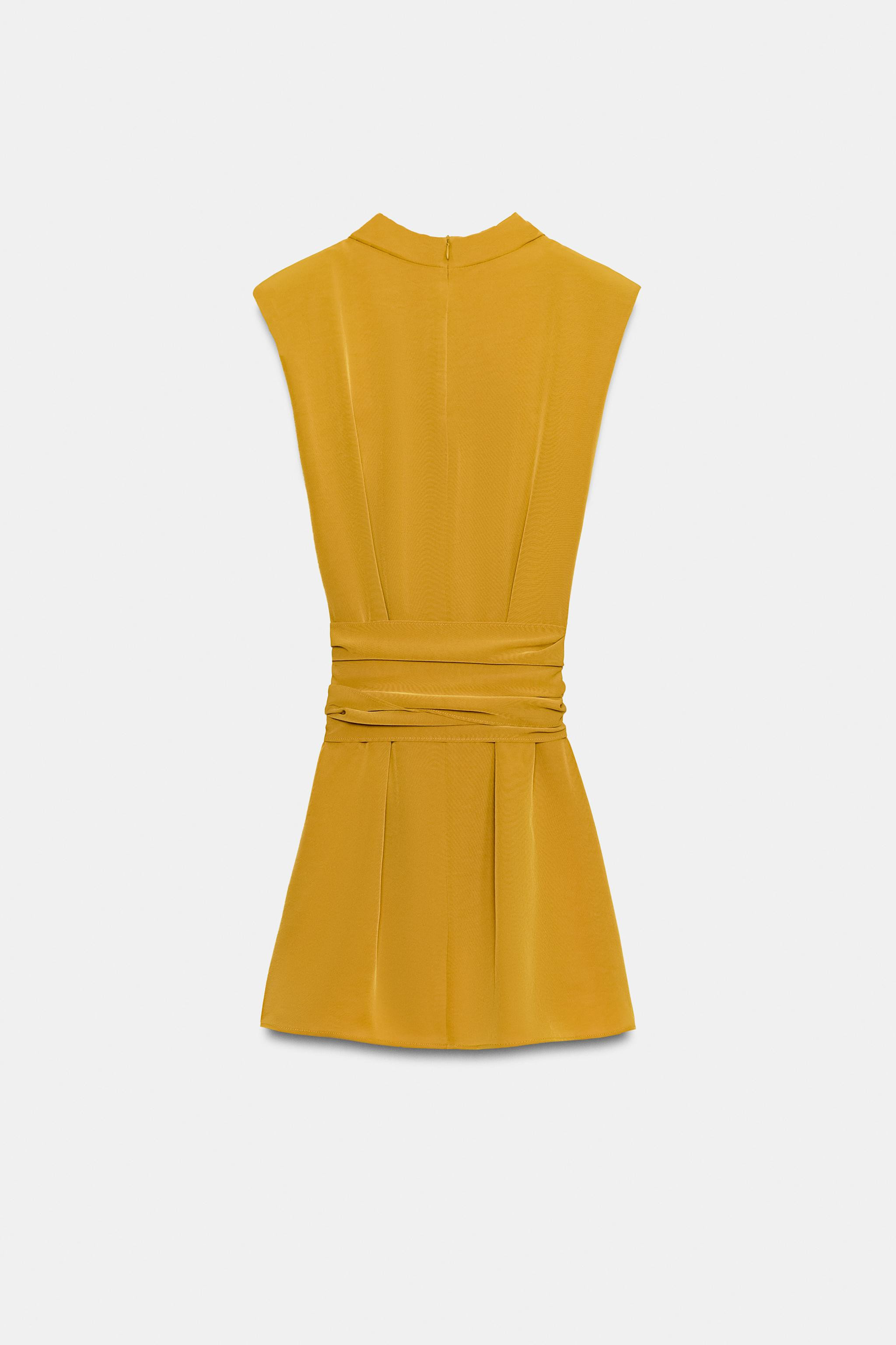 SHORT TIE DRESS WITH SHOULDER PADS | Zara US