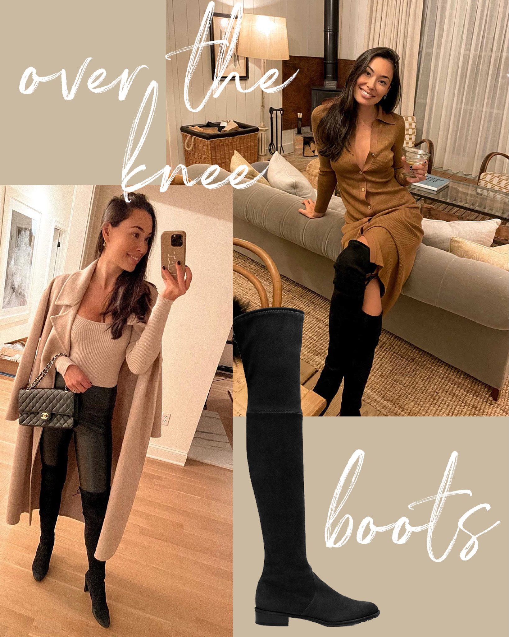 Kat Jamieson of With Love From Kat shares her favorite Stuart Weitzman boots. Take 25% off StuartWeitzman.com with code SWB25! Over the knee boots, suede boots, black boots, classic boots.

#LTKsalealert #LTKshoecrush #LTKSeasonal