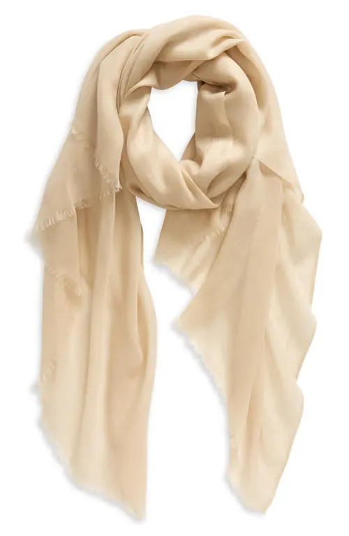 Vince Lightweight Cashmere Scarf in Oat Sand at Nordstrom | Nordstrom