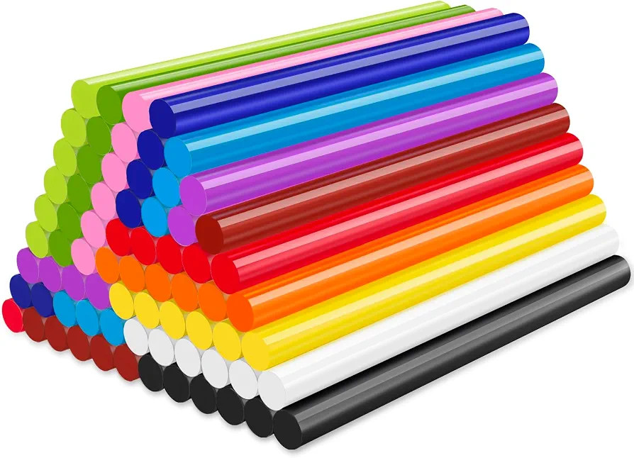 ENPOINT Colored Hot Glue Sticks, 72 PCS 0.27 x 3.93 in Mini Hot Melt Glue Sticks Colored, EVA 12 ... | Amazon (US)