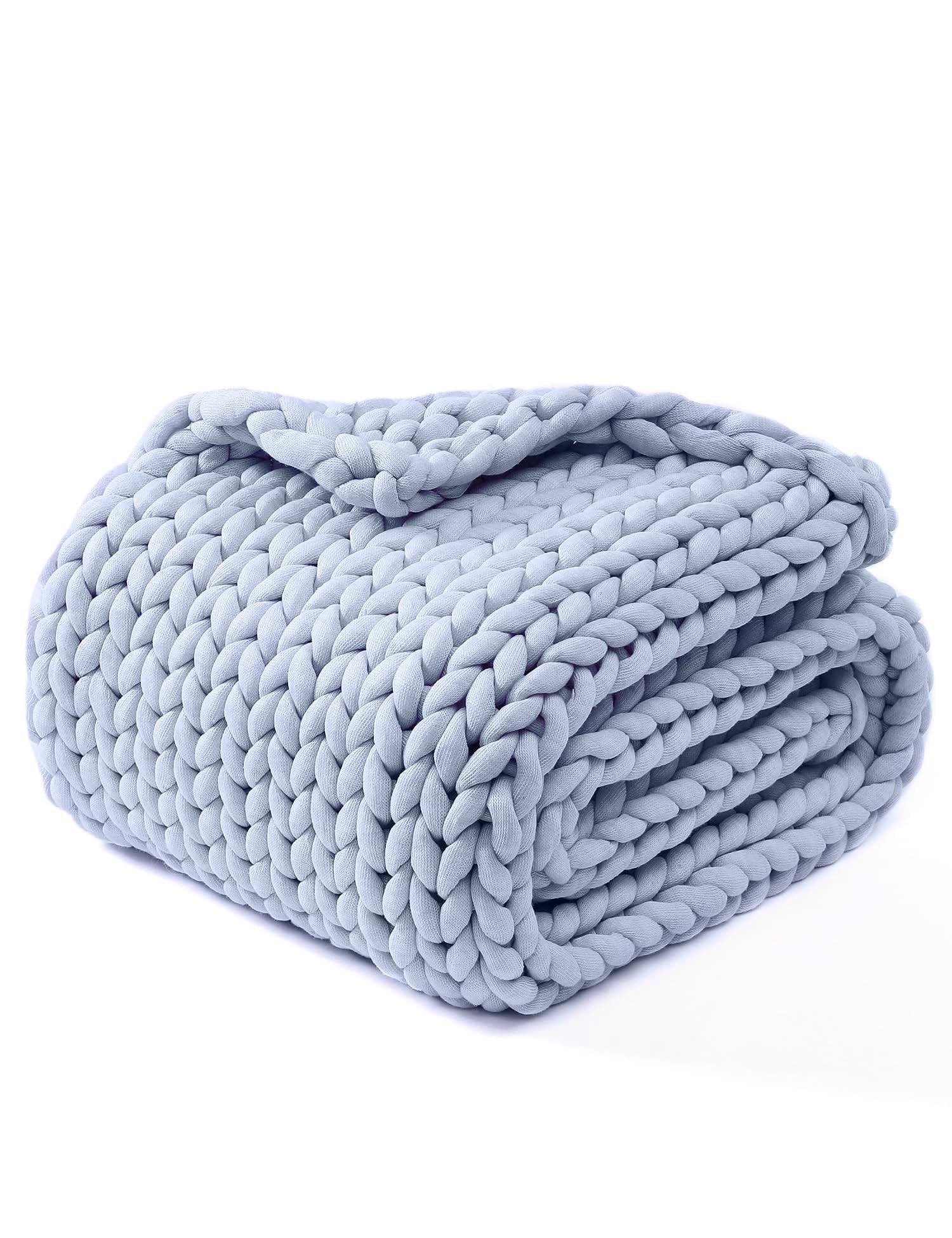 YnM Chunky Throw Blanket, Medium-Weight, Hand Knitted, Skin Friendly, Ventilated and Breathable, ... | Amazon (US)